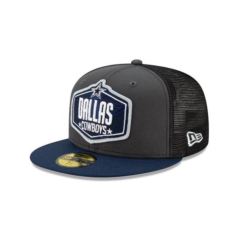 NFL Dallas Cowboys Draft 59Fifty Fitted (AXI9841) - Grey New Era Caps